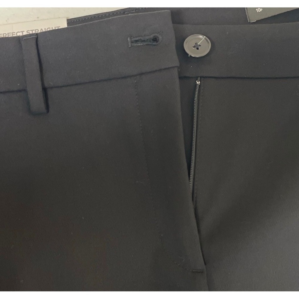 NWT LOFT The Perfect Straight Pants Women 10P Black Petite Stretch Dress Trouser - Picture 7 of 11